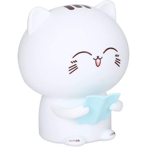 Lumière en silicone LED ambiante, chat colorée de lumière de dessin animé, veilleuse de lecture (1/5)