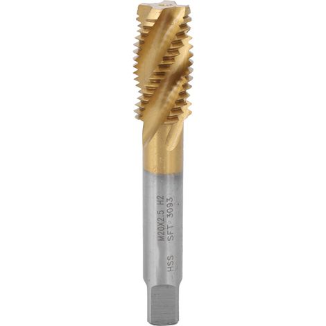 HSS M20 x 2,5 mm Kobalt-Hochgeschwindigkeits-Spiralgewindebohrer – Gold/Silber Handwerkzeug