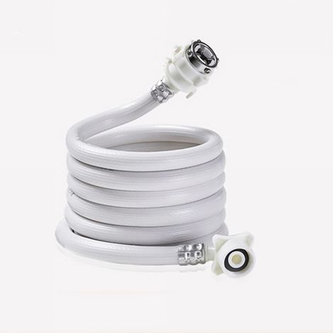 Tuyau d’arrivée d’eau pour machine à laver en PVC 1,5m (59,1 pouces) avec raccord en acier, flexible de remplissage d’eau, tube de rallonge pour injection.