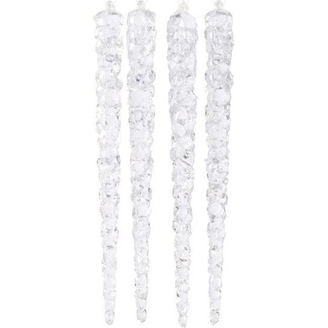 Deco noel a suspendre stalactite plastique tansparent fluorescent l15cm d1,5cm