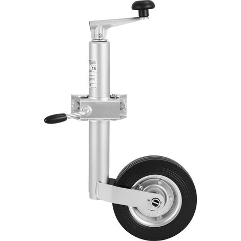 Mophorn Supporto per rimorchio con ruota, capacità di carico 150 kg, timone imbullonato e corsa di sollevamento di 230 mm, ideale per camper e rimorchi (1/5)