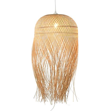 Suspension rotin naturel pour ambiance cosy et zen - Teinte naturelle de rotin tressé à la main (1/5)