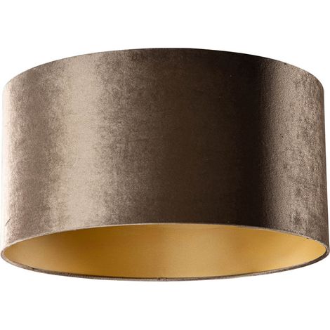Velvet Lampshade Brown with Gold Interior 50/50/25