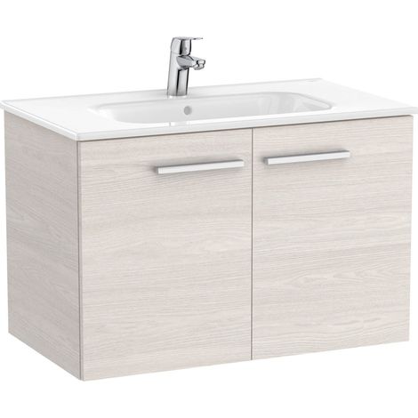 Pack Unik mueble base con puertas + lavabo VICTORIA - ROCA Color: Fresno nórdico