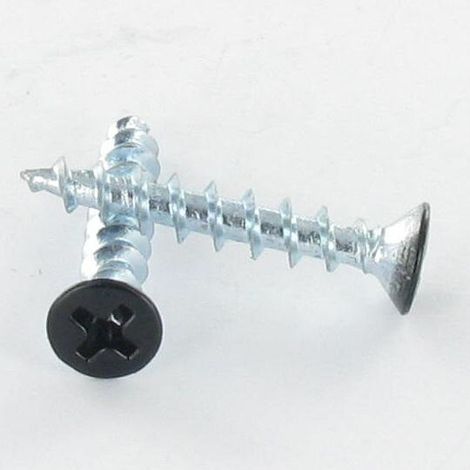 VBA Vis bois agglo Tête fraisée bombée TFB Phillips 4.3X25 Acier zingué RAL9005 noir foncé-1 pièce