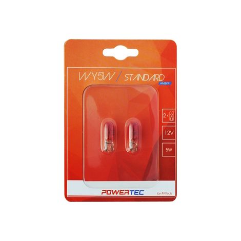 Ampoules Halogenes Wy5W T10 12V 5W Orange -Blister- X 2 Mtech