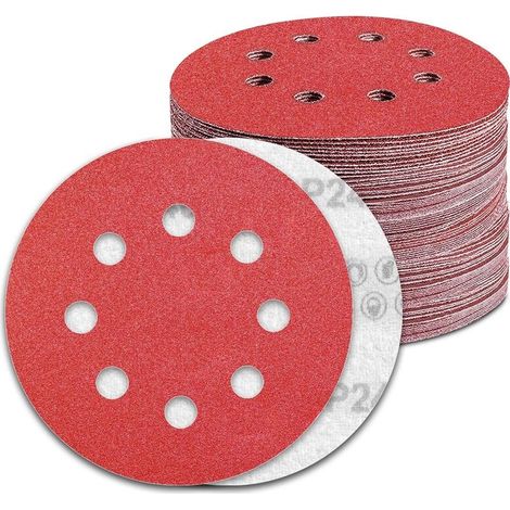 Disques Abrasifs 125mm Grain 240 Papier Poncer 100 Pièces 8 Trous Disque Poncage pour Ponceuse Excentrique (1/5)