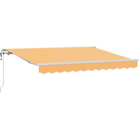 Store banne rétractable, couleur sable, 2,5 m x 2 m, en tissu. (1/5)