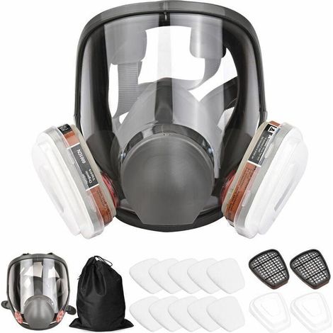 Masque complet 16 en 1 - Masque à gaz en silicone - Pour peinture en aérosol, pesticides, prévenir l'ammoniac (1/5)