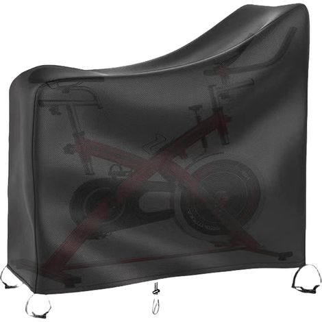 Housse de vélo imperméable, housse de vélo en tissu Oxford noir 210D pour vélos d'exercice ou vélos de spinning.