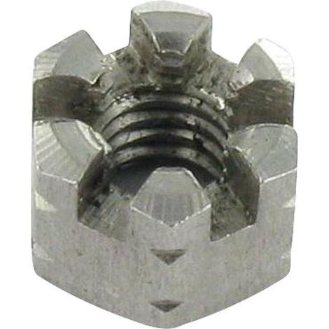 Écrou hexagonale à CRENEAUX Inox A4 M14 (1/4)