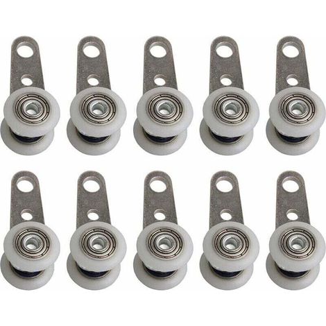 Set di 10 rulli per porte finestre o porte scorrevoli - Metallo e plastica - 4,5 x 1,9 cm -Crezuo