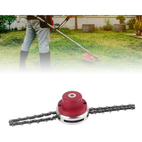 Tête de chaîne de désherbage, chaîne de remplacement pour tondeuse à gazon, accessoires de tondeuse avec double joints rouges en 65Mn (1/5)