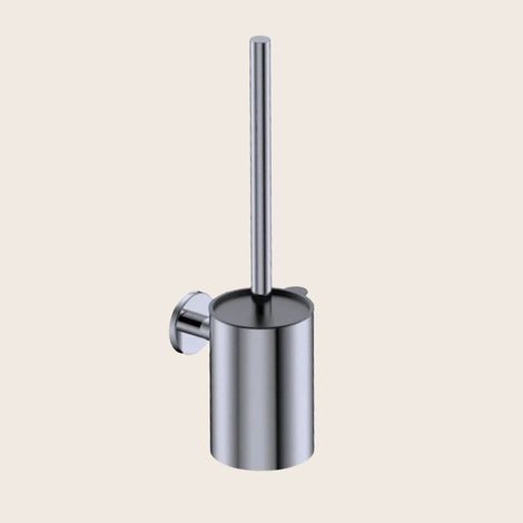 Exagonshop Portascopino wc a muro grigio metallico Minimal