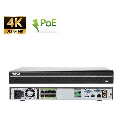 Dahua NVR Registratore IP Onvif 8 canali Poe EPOE - NVR5208-8P-4KS2E (4K) S