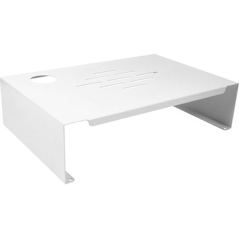 Rehausseur D'écran D'ordinateur Élégant en Acier Blanc Solide pour Améliorer la Posture et Soulager Douleurs de Dos et Cou , Support de Bureau Ergonomique et Élégant (1/5)
