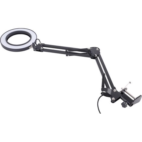 Lampe de table pliable pour soins oculaires, bras articulé flexible, fixation par pince, USB, trois tons (1/5)