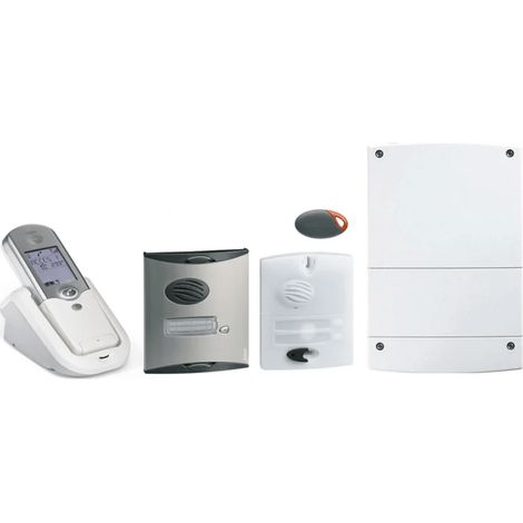 Hager – Interphone filaire sans fil 1 logement 1 bouton – Alimentation 230V – Compatible avec câblage standard – Vision nocturne intégrée (1/2)