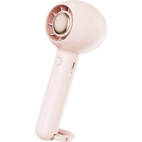 Lntyq Mini ventilateur de poche portable avec batterie rechargeable USB, 2 vitesses, ventilateur puissant pour cils à main avec boucle de support pour enfants, femmes et hommes, rose