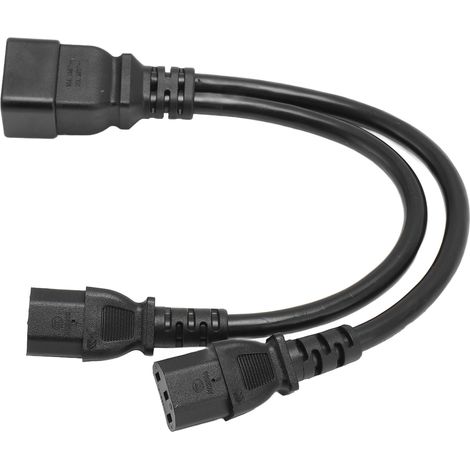 Câble adaptateur répartiteur en Y IEC320 C20 vers double C13, 32 cm (12,6 pouces) (1/5)