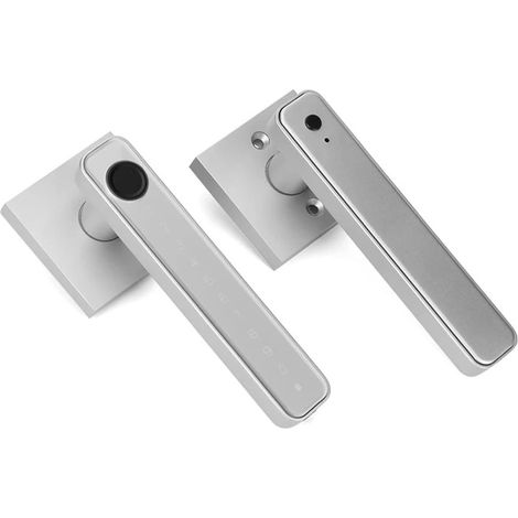 Serrure biométrique Intelligente à Empreintes digitales, Mot de Passe, Serrure électronique, Boutons de Porte d'entrée sans clé, poignée de Porte de sécurité(Blanc) (1/5)