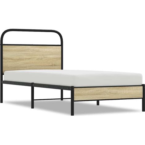 Lit simple,Lit adulte,Cadre de lit sans matelas 75x190cm chêne sonoma bois ingénierie CFW6844400 (1/5)