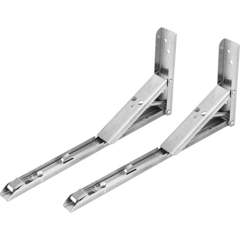 Set mit 2 klappbaren Wandhalterungen, Wandregal, faltbares Edelstahlregal, 30 cm (1/5)