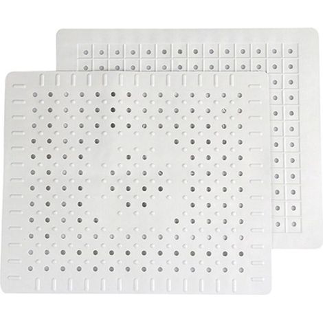 2 pièces d'évier Tapis - 31 x 26 cm-Caoutchouc-évier Tapis d'évier tapis d'évier Tapis de dissipateur de Protection - protection contre les éclaboussures - plat Mat-Blanc (1/5)