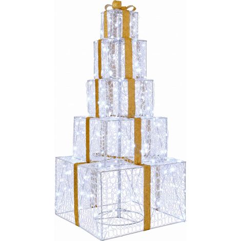 Pacchi regalo di Natale impilabili con LED 250 LED Bianco vidaXL (1/5)