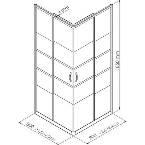 ONDEE ZEN - Porte de douche MISSI - Accès d'angle - Finition Blanc - 80x185cm