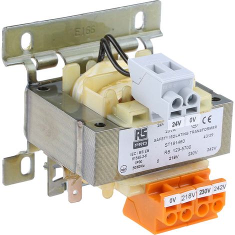 Transformateur d'isolement, Vin 218 V ac, 230 V ac, 242 V ac, Vout 24V c.a., 20VA ( Prix pour 1 ) (1/4)