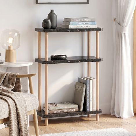 Standregal Nampernu 62x40x18 cm Marmoroptik, schwarz [en.casa] (1/5)