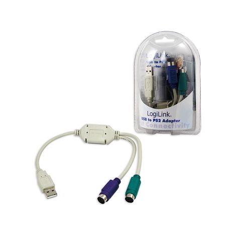 LogiLink USB 1.1 Câble de raccordement [1x USB 1.1 type A mâle - 2x PS/2 femelle] 15.00 cm R43568 (1/4)