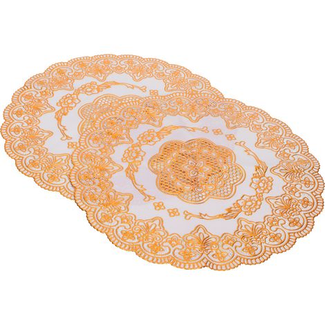 2 goldene Platzsets 30x30 cm, goldene Tischdecken für Hochzeiten und Partys, Stil 01 (1/5)