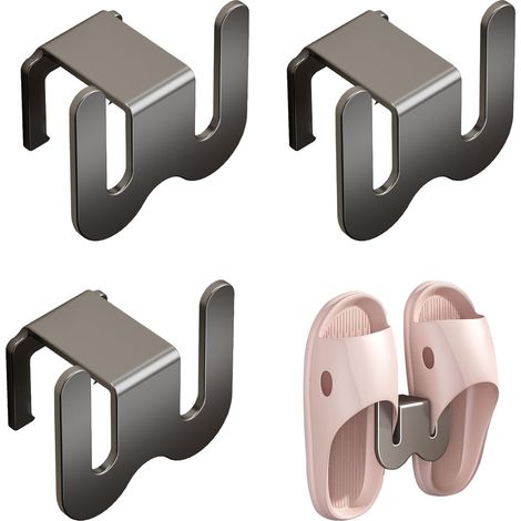 Dengmx-4 Pièces Porte Chaussures Mural Crochet Adhesif - aluminium et verre, 4,5 cm, compatible surfaces lisses telles que le marbre - été / fête