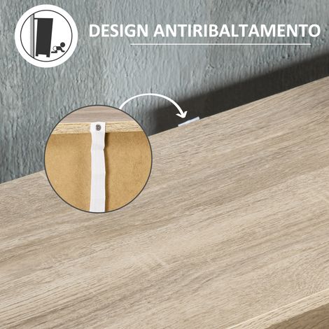 Casier à chaussures blanc 2 portes 80x25.5x112.5cm, étagère bois pour 8 paires, meuble étroit gain de place. (1/5)