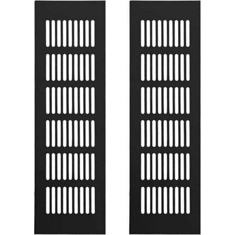 Grille Aération Aluminium 2 Pièces Grille d'Aeration Grille de Rectangulaire Grille d'Aeration en Alliage Grille Daération Extérieure 250 X 80mm (1/5)