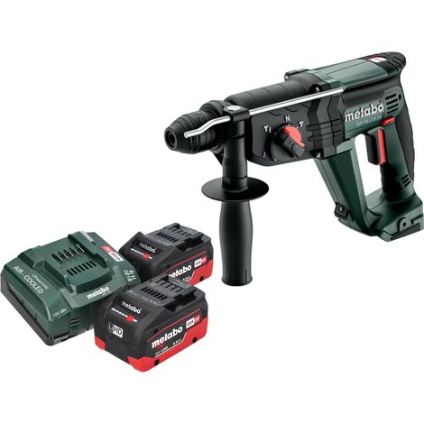 Martello combinato a batteria Metabo KH 18 LTX 24 18 V 2,1 J SDS Plus + 2x batteria LiHD 5,5 Ah + caricatore
