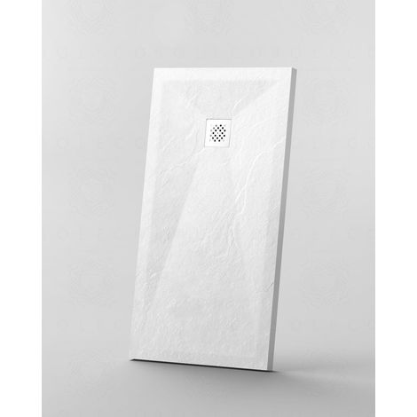 Piatto doccia Jolie in mineralmarmo bianco opaco cm 120x70x2,5