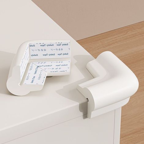 Lot de 10 protège-coins de table pour bébé, protections d'angle renforcées, autocollantes, blanches