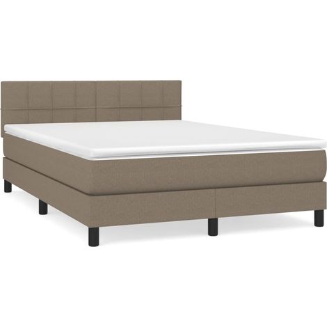 Maison Exclusive - Giroletto a Molle con Materasso Tortora 140x190 cm in Tessuto (1/5)