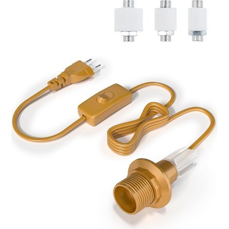TobeBright Kit Adaptateur Lampe Bouteille E27 avec Interrupteur et EU Prise, Doré, Lot de 1-Karteo (1/4)
