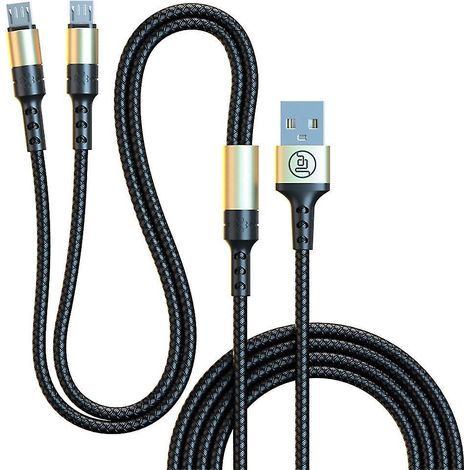 Câble de charge micro USB 2 en 1 pour téléphones/tablettes, 150 cm