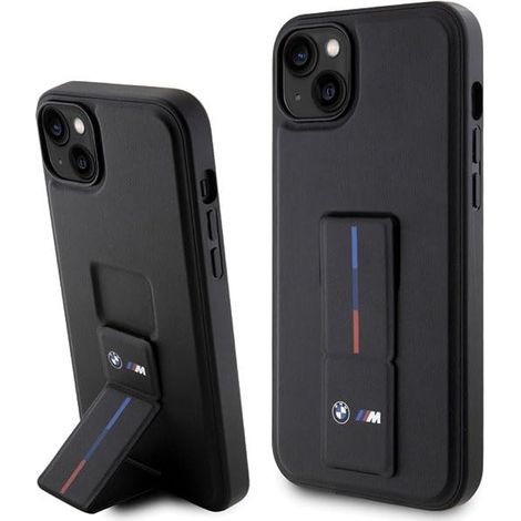 Coque iPhone 14 Plus (Noire) avec support BMW Grip Stand Hot Stamp