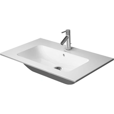Meuble lavabo DU par Starck 830 mm Blanc mat, avec trop-plein, avec siphon, 1 HL, WG (1/5)