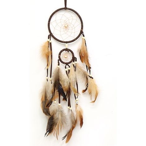 Lntyq Handgefertigter Traumfänger, Vintage-Feder-Traumfänger, Traumfänger im Bohemian-Stil, für Wandbehang, Ornamente, Basteldekoration, Muttertagsgeschenk (1/4)