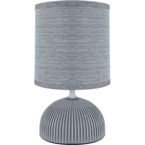 Lampe de table en céramique grise rayée 1xE14 40W PASMA Struhm (1/2)