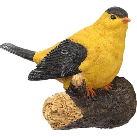 Zoternen Décorations de jardin – Oiseaux artificiels jaunes à suspendre aux arbres (réf. TB16046) (1/5)