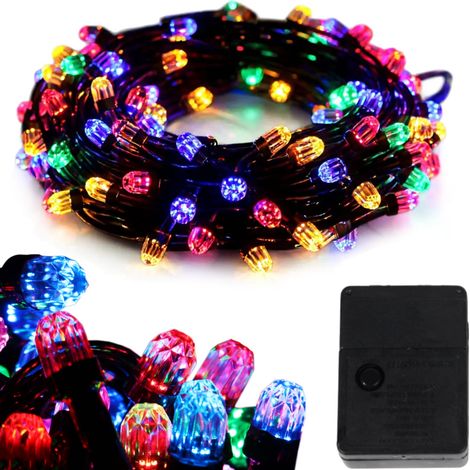 Weihnachtsbaumbeleuchtung mit 200 LED-Kristallen, inklusive Programmierer, mehrfarbigem Blinklicht, 15 m (1/5)