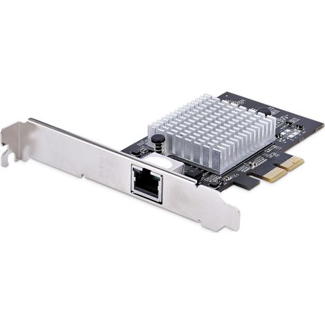 StarTech.com Carte PCIe Adaptateur réseau 1 port RJ45 10 Go pour PC ou serveur Carte PCI Express Ethernet 6 Vitesses Compatible avec les trames Jumbo 10GBASE-T/NBASE-T (ST10GSPEXNB2), Noir